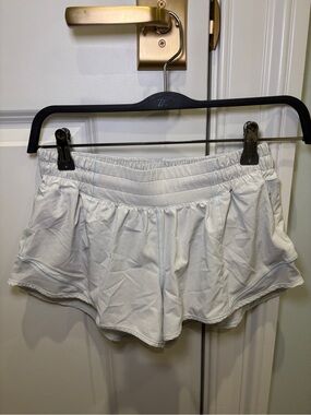 Lululemon Light blue/white hotty hot Running Shorts